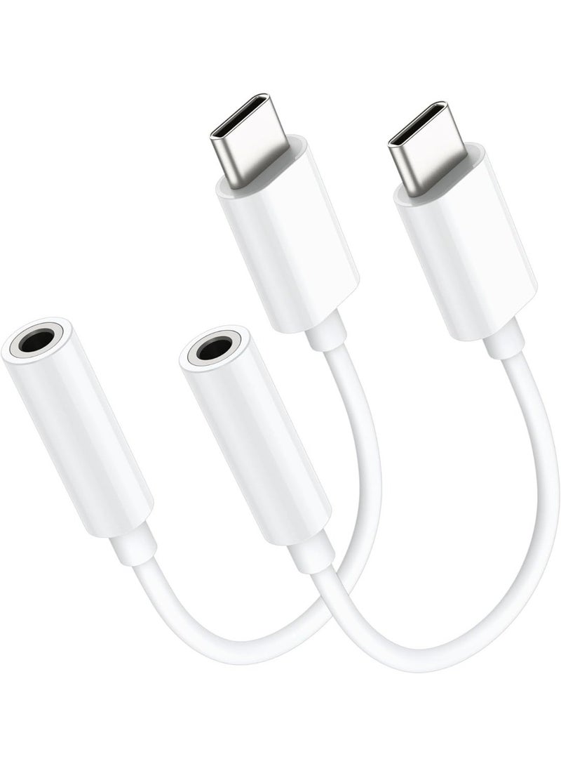 ChenDa USB Type-C to 3.5mm Headphone Jack Adapter, Compatible with iPhone 16/15 Series, Samsung Galaxy S25/S24 Series and Most Type-C Devices (White) - Image 1